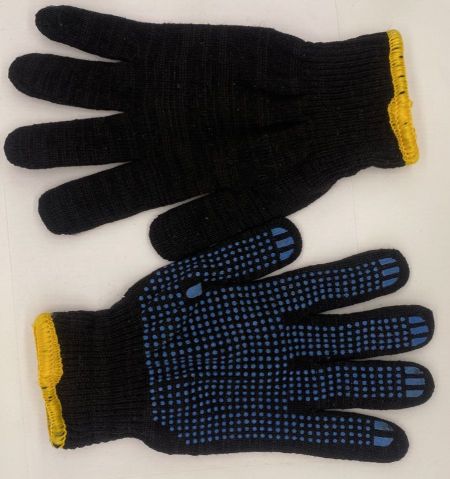 Перчатки Зима двой с руч.оверл.ПВХ точка чёрные (150шт) XL 10 кл