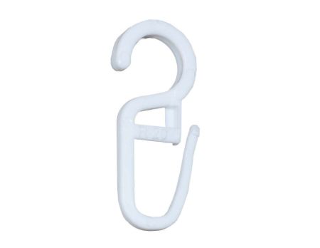 Крючок евро плоский белый (100 шт в упак)