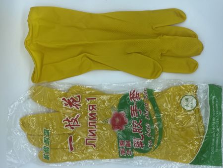 Перчатки латексные желтые  Лилия L размер(10/400) 60 гр.