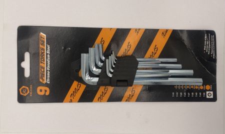 Набор шестигранников на блистере средний 9 предм.(60)