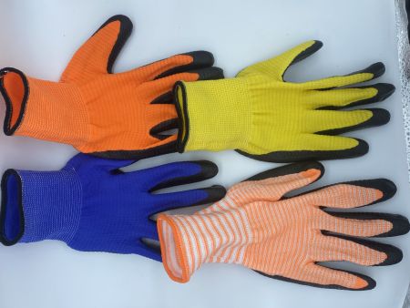 Перчатки нейлон с вспен.латекс. 4 цвета(12/960)