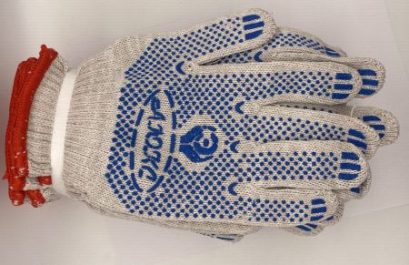 Перчатки Х/Б ЛЮКС 6-нит белые 7,5 класс (200/10) ручной оверлок