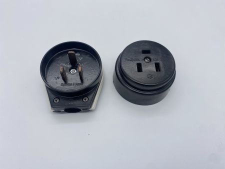 Разъём для плит РШ ВШ 1 фазный карб.чёрн о.у. 250В Элкон(10/100)